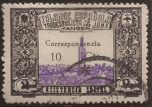 Falange Española Tradicionalista y de las JONS. Tánger  1938  Asistencia Social 10 cts
