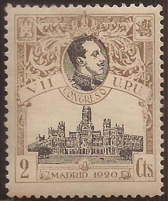 VII Congreso Unión Postal Universal. Madrid 1920 2 cts