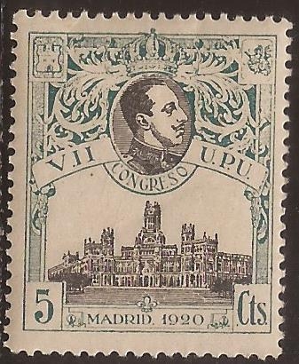 VII Congreso Unión Postal Universal. Madrid 1920 5 cts