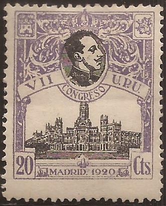 VII Congreso Unión Postal Universal. Madrid 1920 20 cts