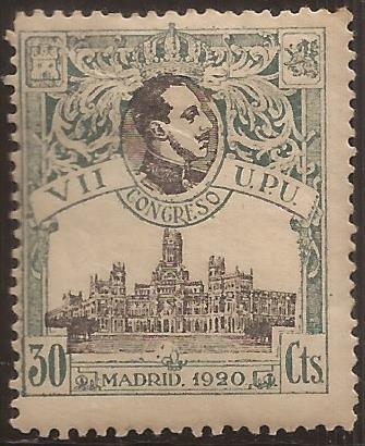 VII Congreso Unión Postal Universal. Madrid 1920 30 cts