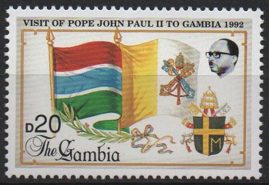 BANDERA  DE  GAMBIA,  BANDERA  PAPAL  Y  ESCUDO.