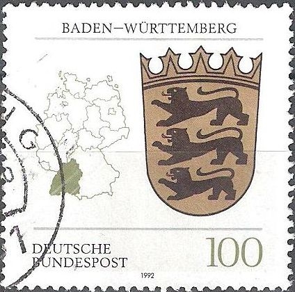 Escudo de armas de los estados federales(Baden-Wuerttemberg). 