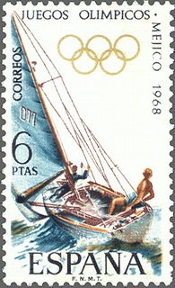 ESPAÑA 1968 1888 Sello Nuevo XIX Juegos Olimpicos de Mexico Vela Barcos