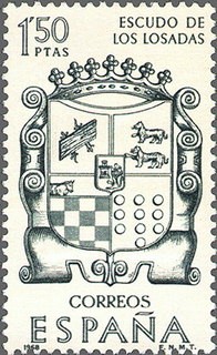 ESPAÑA 1968 1891 Sello Nuevo Forjadores de America Escudo de los Losada