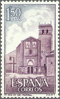 ESPAÑA 1968 1894 Sello Nuevo Monasterio de Sta. Mª del Parral (Avila) Fachada
