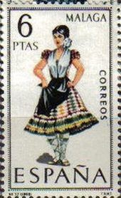 ESPAÑA 1969 1905 Sello Nuevo Serie Trajes Tipicos Españoles Malaga