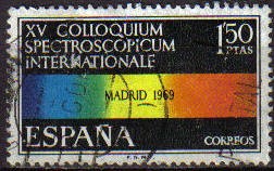 ESPAÑA 1969 1924 Sello XV Colloquium Spectroscopicum Intenacionale Madrid usado