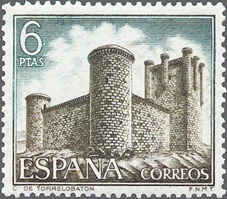 ESPAÑA 1969 1931 Sello Nuevo Serie Castillos de España Torrelobaton Valladolid c/señal charnela