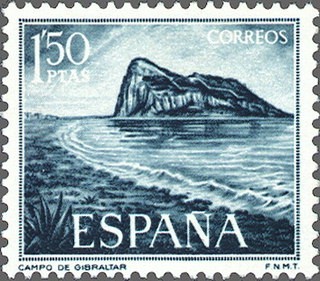 ESPAÑA 1969 1933 Sello Nuevo Pro Trabajadores de Gibraltar  Vistas del Peñon