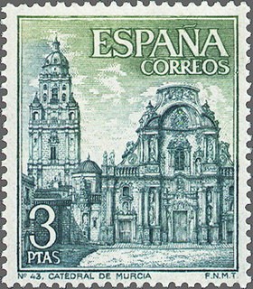 ESPAÑA 1969 1936 Sello Nuevo Serie Turistica Catedral de Murcia