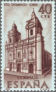 ESPAÑA 1969 1939 Sello Nuevo Serie Forjadores de America Convento Sto. Domingo Santiago Chile