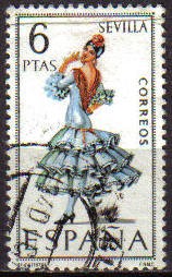 España 1970 1956 Sello º Serie Trajes Regionales Sevilla Timbre Espagne Spain Spagna