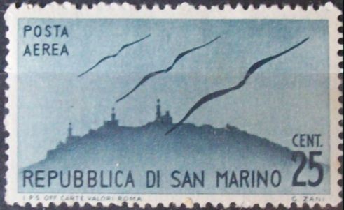 Aviones sobrevolando San Marino. 1946/47