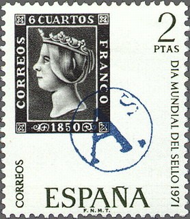 ESPAÑA 1971 2033 Sello Nuevo Dia Mundial del Sello. A de Reus, marca prefilatelica