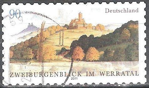 Dos castillos con vistas el de Ludwigstein (Hessia) y la ruina del castillo Hanstein (Thuring).