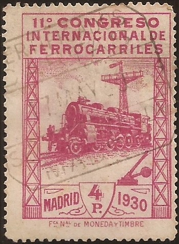 Locomotora 240. XI Congreso Int Ferrocarril  1930 4 ptas