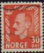 NORUEGA 1950 Scott 310 Sello Rey King Haakon VII usado Michel 361 Norway Norvège Norge 