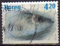 NORUEGA 2000 Scott 1262 Sello Peces Arenques Usado