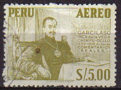 PERU 1953 Scott C121 Sello Aéreo Escritor Garcilaso de la Vega