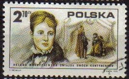 POLONIA 1975 Michel 2402 Sello Bicentenario Americano Yvert 2240 Actriz Helena Modrzejewska