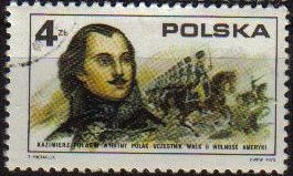 POLONIA 1975 Michel 2403 Sello Bicentenario Americano Yvert 2241 General Kazimierz Pulaski