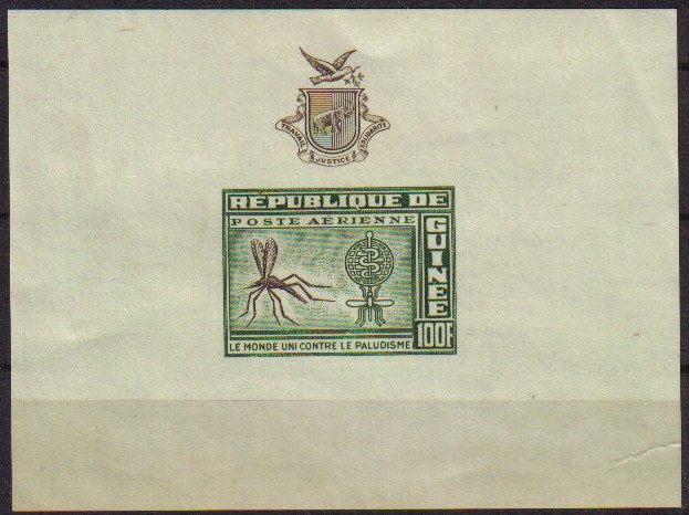Republica de Guinea 1962 Scott B1 Sello Nuevo Insectos Anti Malaria Correo Aereo 