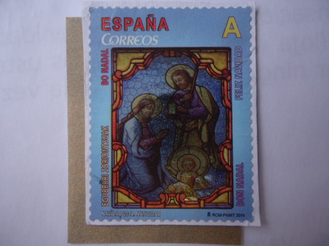 Ed:4922 - Navidad 2014 - Natividad - Vitral de:Eguberri Zoriontsuak.