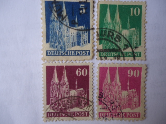 Cologne cathedral - Alemani-OcupaciónAliada 1945/53.Serie:Zona Americana y Británica.