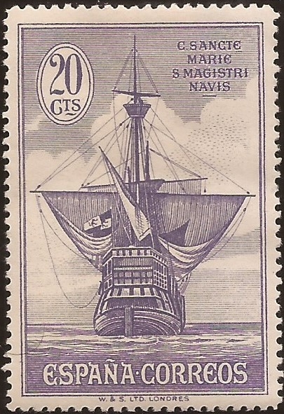 Nao Santa María, vista de popa  1930 20 cents