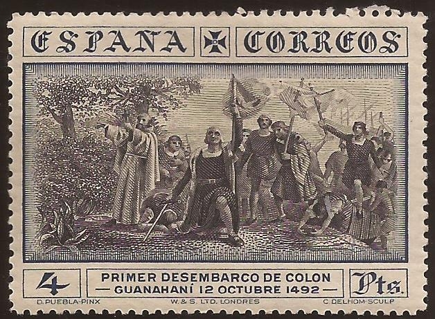 Desembarco en Guanahaní  1930  4 ptas