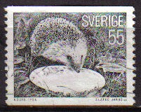 SUECIA Sweden Sverige 1975 Scott 1139 Sello Serie Fauna Erizo Hedgehog Puerco Espin
