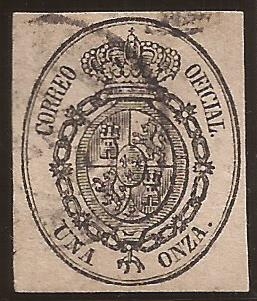 Escudo de España. Sello para el Servicio Oficial  1855  1 onza