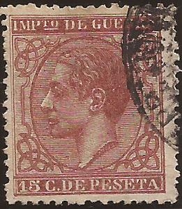 Alfonso XII. Impuesto de Guerra  1877  15 cents