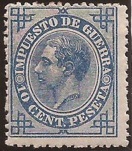 Alfonso XII. Impuesto de Guerra  1877  10 cénts