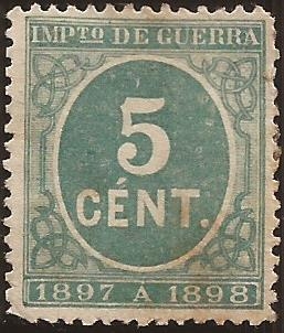 Cifras. Impuesto de Guerra  1897  5 cénts
