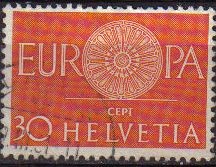 SUIZA Switzerland Suisse 1960 Scott400 Sello Serie Europa Michel 720