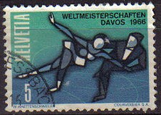 Suiza 1965 Scott 460 Sello Campeonato de Patinaje Hielo Michel 822 Switzerland Suisse 