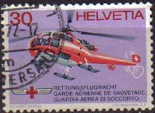 Suiza 1972 Scott 553 Sello Guardia Aerea de Salvamento Helicoptero Michel 977 usado Switzerland Suis