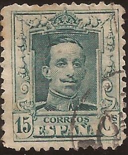 Alfonso XIII. Tipo Vaquer  1922 15 cents TipaA