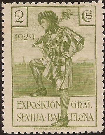 Macero Ayto BCN. Pro Expos BCN y Sevilla  1929  2 cents