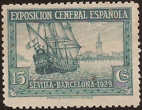 Galeón y Sevilla  1929  15 cents
