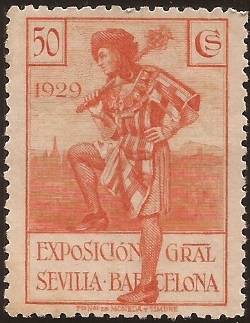 Macero Ayto BCN. Pro Expos BCN y Sevilla  1929  50 cents