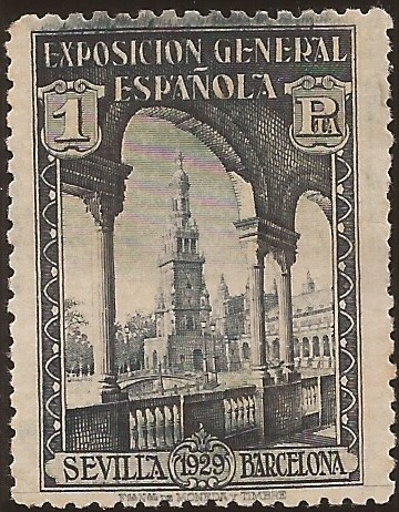 Pza España de Sevilla  1929  1 pta