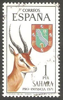 sahara español - 288 - Escudo de El Aaiún y gacela