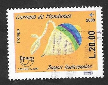 1336 - Upaep-América, Juego tradicional, la trompa
