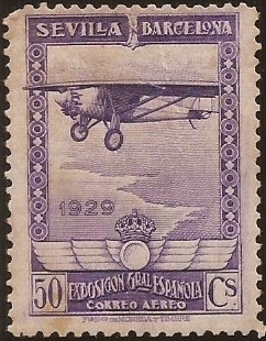Pro Expo Sevilla Barcelona  1929  aéreo 50 cents