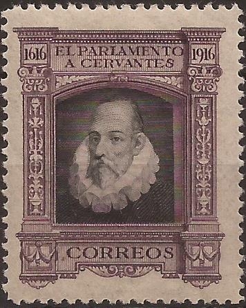 III Cent muerte Cervantes. Retrato Cervantes 1916  Sin Valor Postal