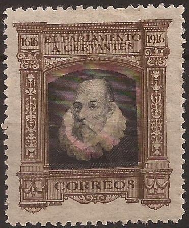 III Cent muerte Cervantes. Retrato Cervantes 1916  Sin Valor Postal