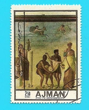 AJMAN - el sacrificio de Ifigenia - Arte Romano - Pompeya